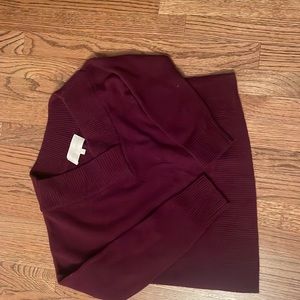 Cropped off one shoulder sweater